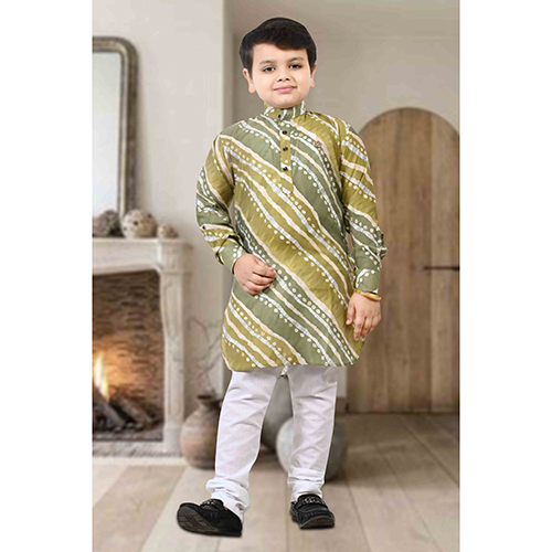 Printed Pathani Kurta Pajama Set - Age Group: 5 -6 Years And Above