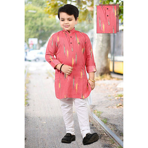 Cotton Hand Block Kurta Pajama Set - Age Group: 5 -6 Years And Above