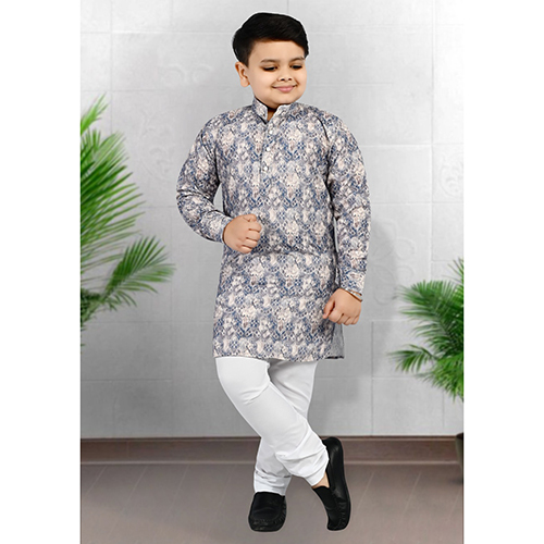 Classic Printed Kurta Pajama Set - Color: Multicolor