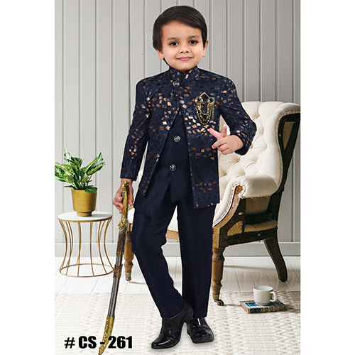 Cs-261 2 Pcs Printed Indo Western Suit - Age Group: Kids