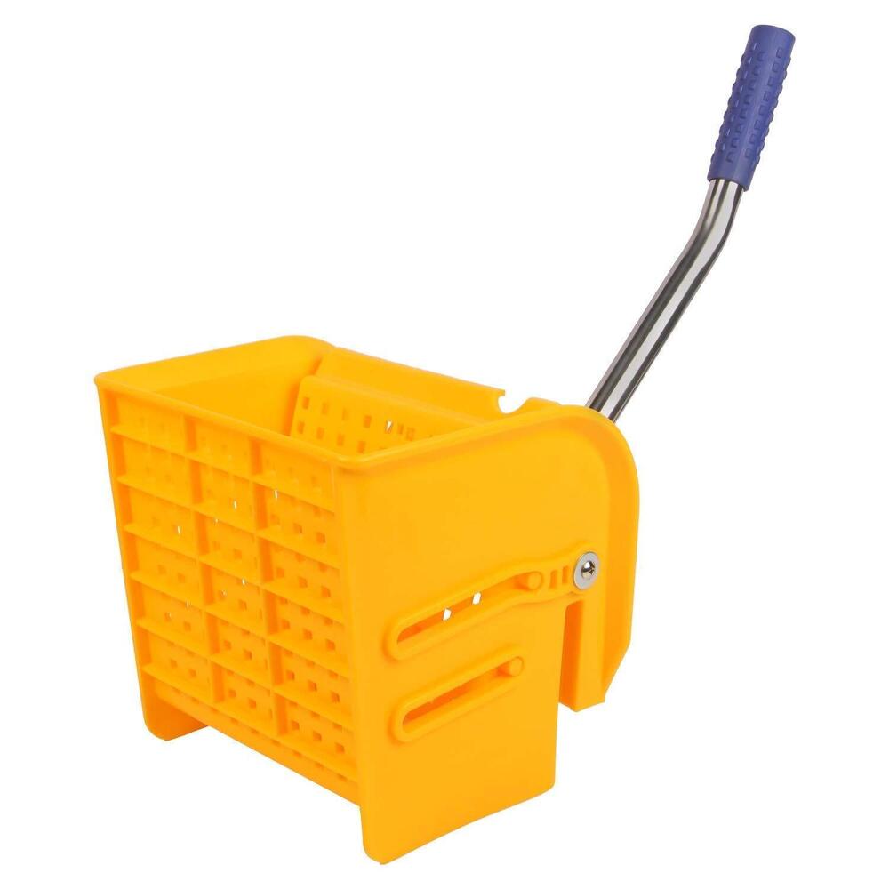 Single Bucket Mop Wringer Trolley - 20 Litre Capacity, Yellow Abs Plastic | Noise-free Performance, Manual Floor Cleaning