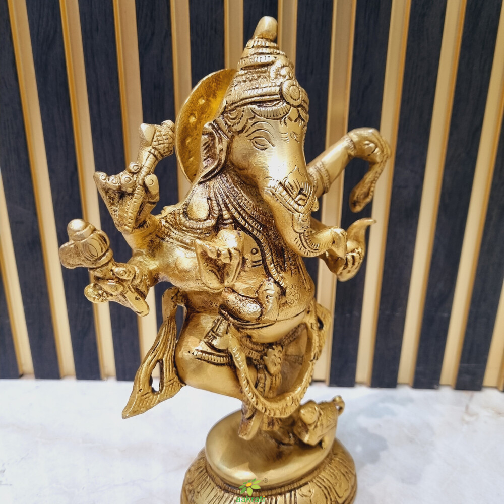 Lord Ganesha Dancing Brass statue for Gift Decore