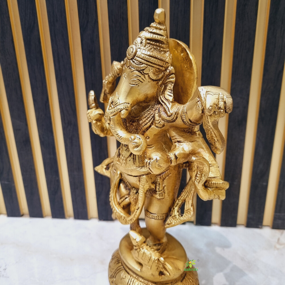 Lord Ganesha Dancing Brass statue for Gift Decore