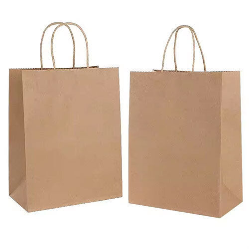 Custom Paper Bag And Packing Bag For Food Take Away Eco Recycle Take Away Thick Ribbed Foldable Square Kraft Paper Bag - Color: Brown