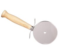 CherryBox Pizza Cutter with Wooden Handle - Stainless Steel Big Size - Wheel Pizza Cutter - 8 cm