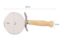 CherryBox Pizza Cutter with Wooden Handle - Stainless Steel Big Size - Wheel Pizza Cutter - 8 cm