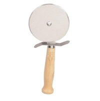 CherryBox Pizza Cutter with Wooden Handle - Stainless Steel Big Size - Wheel Pizza Cutter - 8 cm