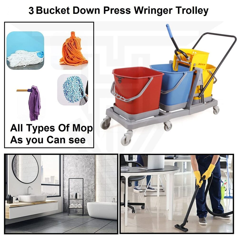 Triple Mopping Wringer Trolley