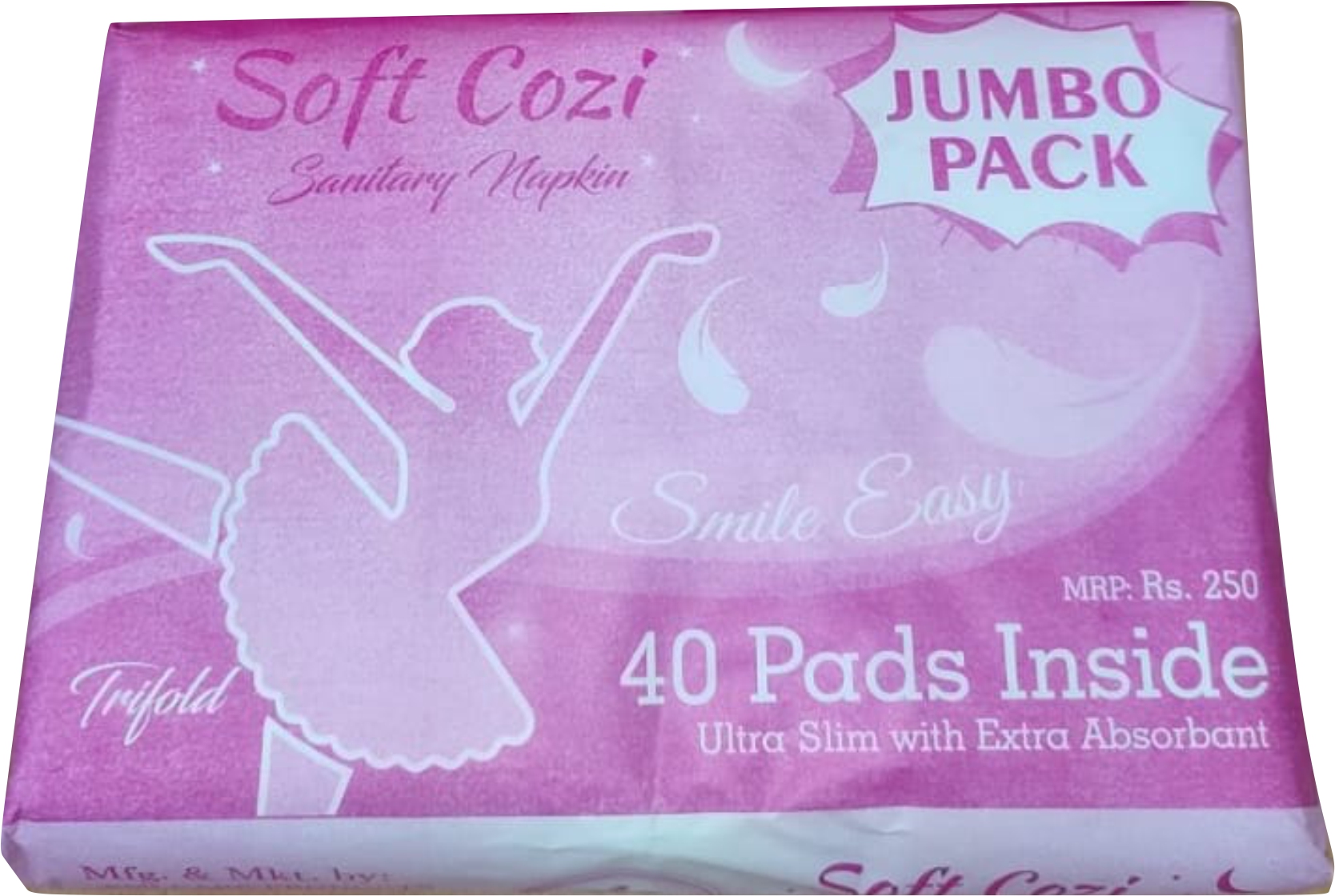 Anion Chip Pink Bamboo Napkin Trifold - Material: Cotton