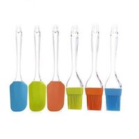 Cherrybox Silicone Spatula And Pastry Brush Set - Acrylic Material, 21cm X 24cm Size, Multicolor | Ideal For Cake Mixer, Cooking, Baking, Glazing