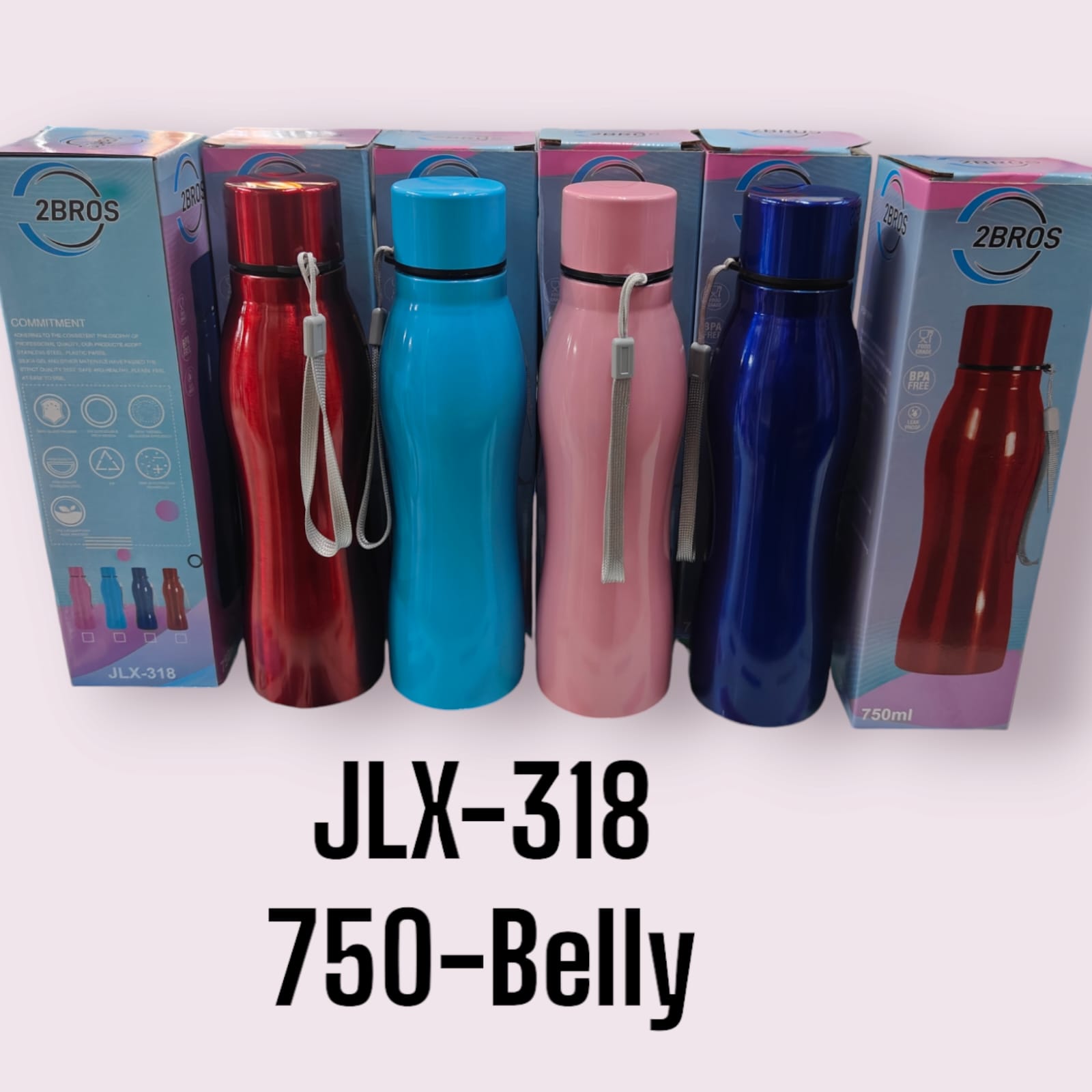 Stainless Steel Color Water Bottle - Color: Multicolor