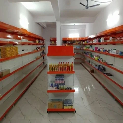 Supermarket Display Rack - Color: White & Orange