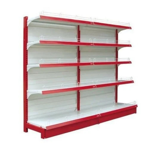 White Mild Steel Supermarket Display Rack