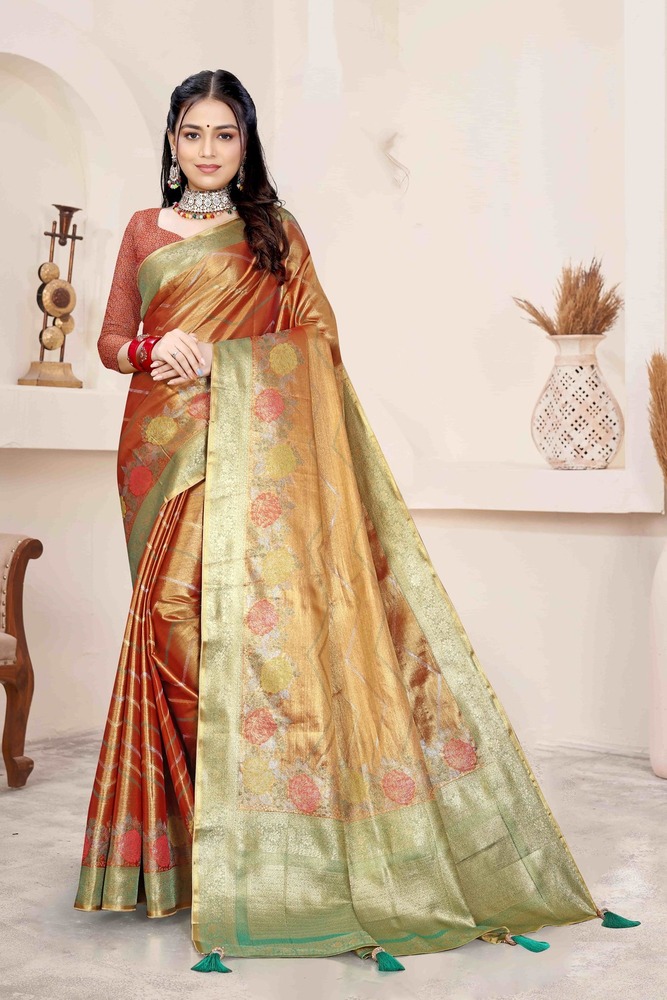 Parvati Multicolor Rapier Silk Saree - Silk, Organza, Cotton | Glamorous Handwork Design, Variety Of Colors And Patterns