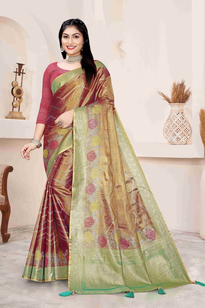 Parvati Multicolor Rapier Silk Saree - Silk, Organza, Cotton | Glamorous Handwork Design, Variety Of Colors And Patterns
