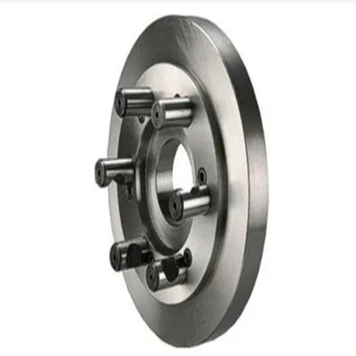 Din Series Back Plate - Carbon Steel, Maximum Chuck Diameter 100mm , Polished Silver Finish for Industrial Use