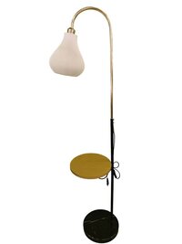 HDL Modern Floor Lamp with Built-In Side Table and Marble Base