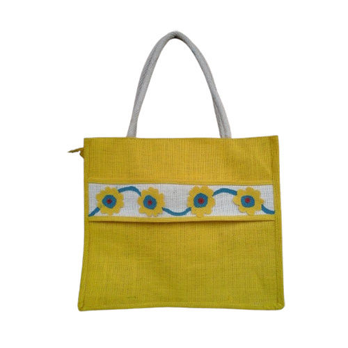 Floral Design Jute Bag - Color: Different Available