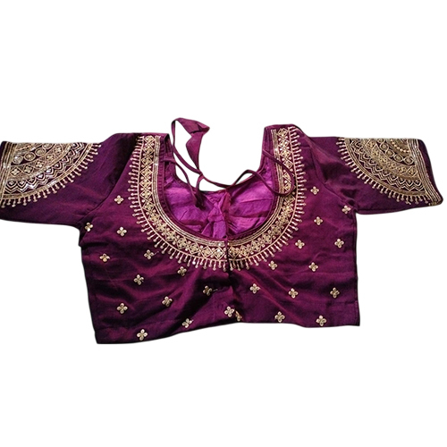 Ladies Vichitra Silk Back Hook Blouse