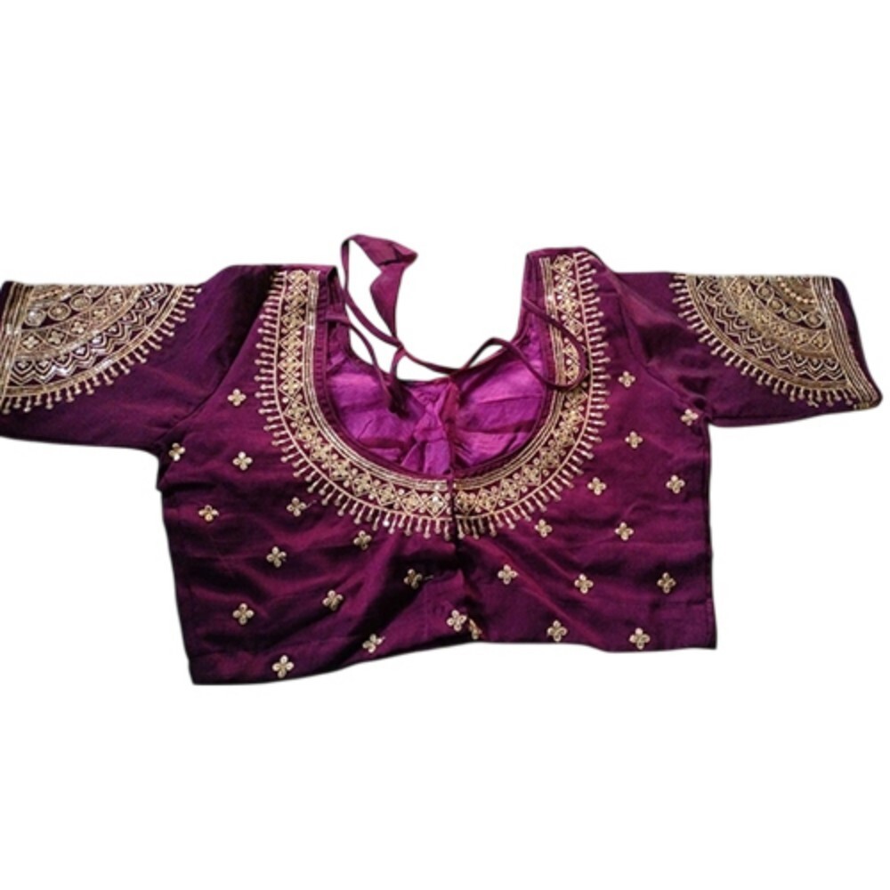 Ladies Vichitra Silk Back Hook Blouse - Color: Different Available