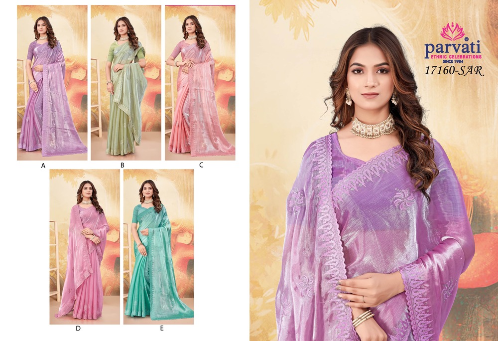 Parvati Multicolor Chiffon Saree -17160