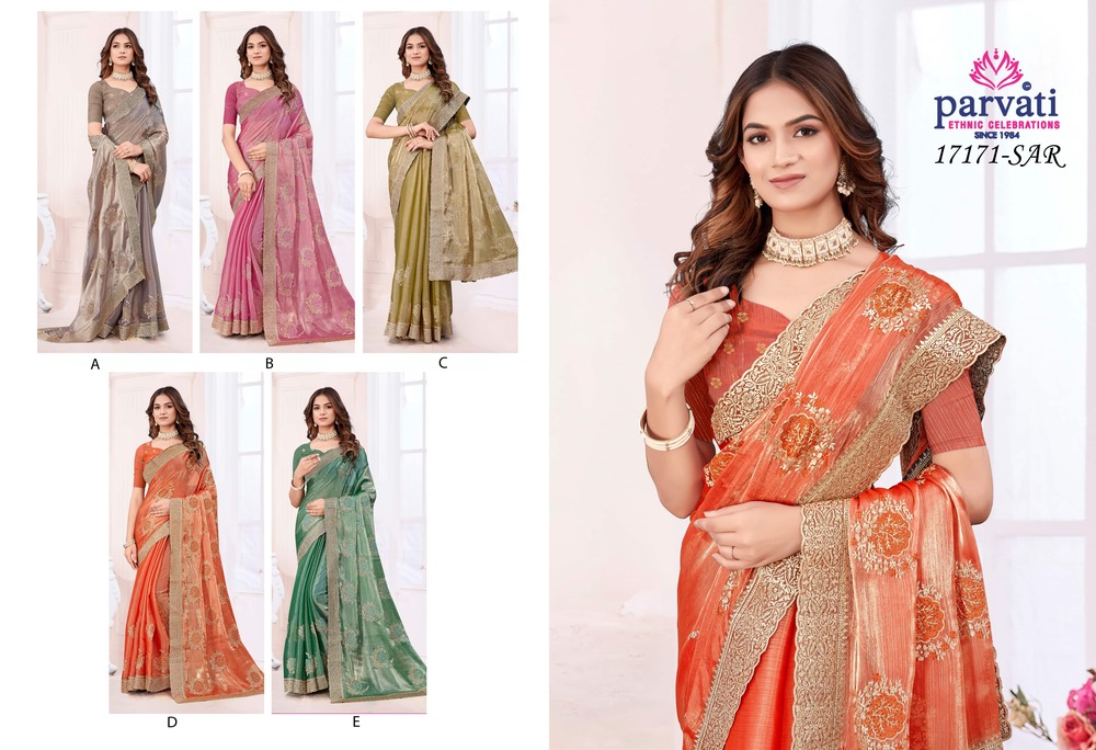 Parvati Multicolor Chiffon Saree -17171