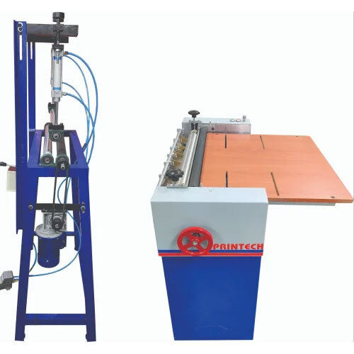 Paper Tube Label Gumming And Pressing Machine - Color: White & Blue