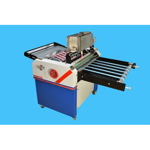 Hot Melt Top Gumming Automatic Machine - Color: White & Blue