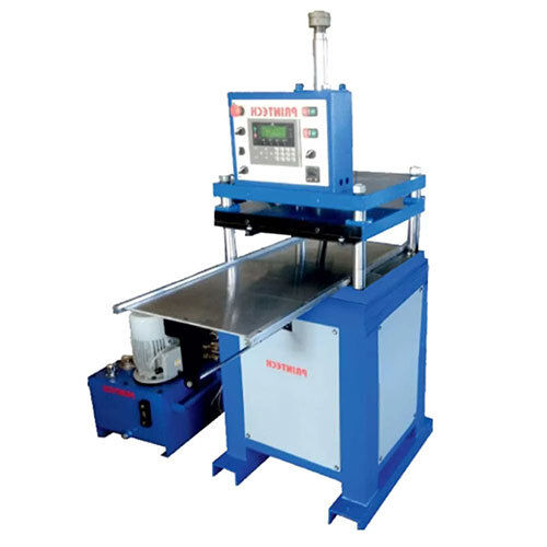 Flat Bed Die Punching Machine With Winding Rewinding - Color: White & Blue