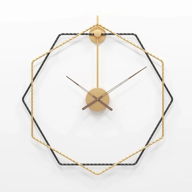 Hexagon Wall Metal Clock