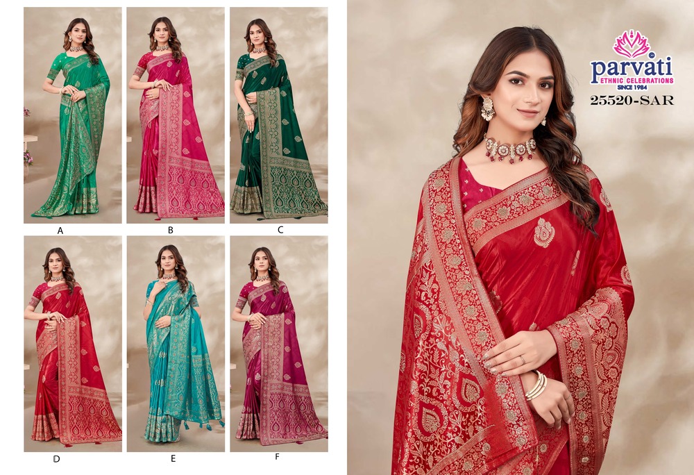 Parvati Multicolor Nylon Silk Saree -25520