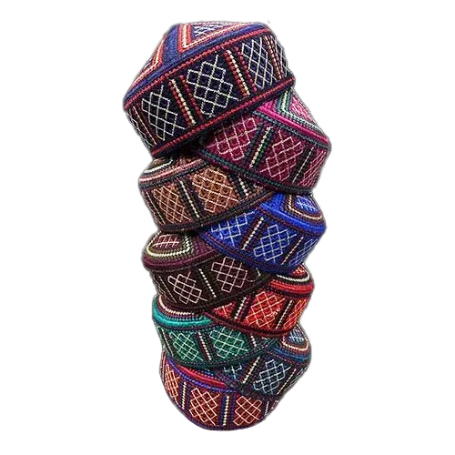 Pk Zari Cap - Multi Color Cotton, Embroidered Design for Men - Stylish and Comfortable Headwear