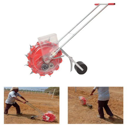 Manual Seed Drill Machine - Color: Red