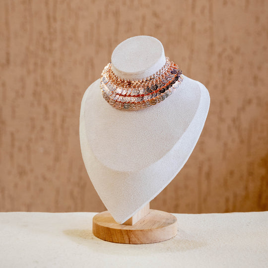 Designer Choker | Size: 5 Inch | 1 Pcs | Material: Nickle | Color: Golden, Rosegold, Mehendi, Black - Elegant Design For Classy Occasions