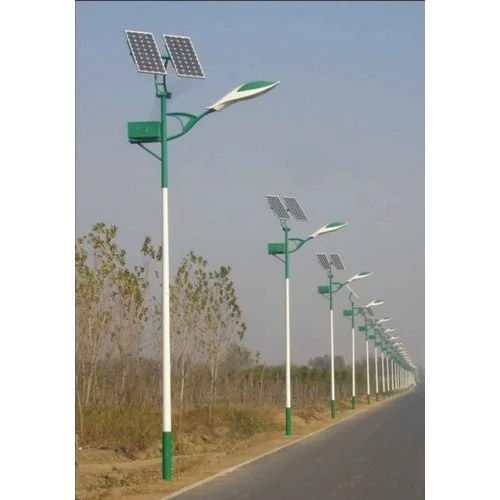 Steel Galvanized Iron Led Solar Street Light System Pole Confire - Color: White