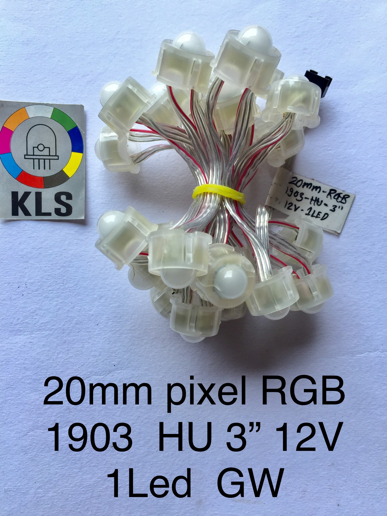 20mm Pixel Led - 5v Input, Round Shape | Available In Red, Green, Blue, White, Yellow, Rgb Colors, 0.3w Power Factor, 20mm Size