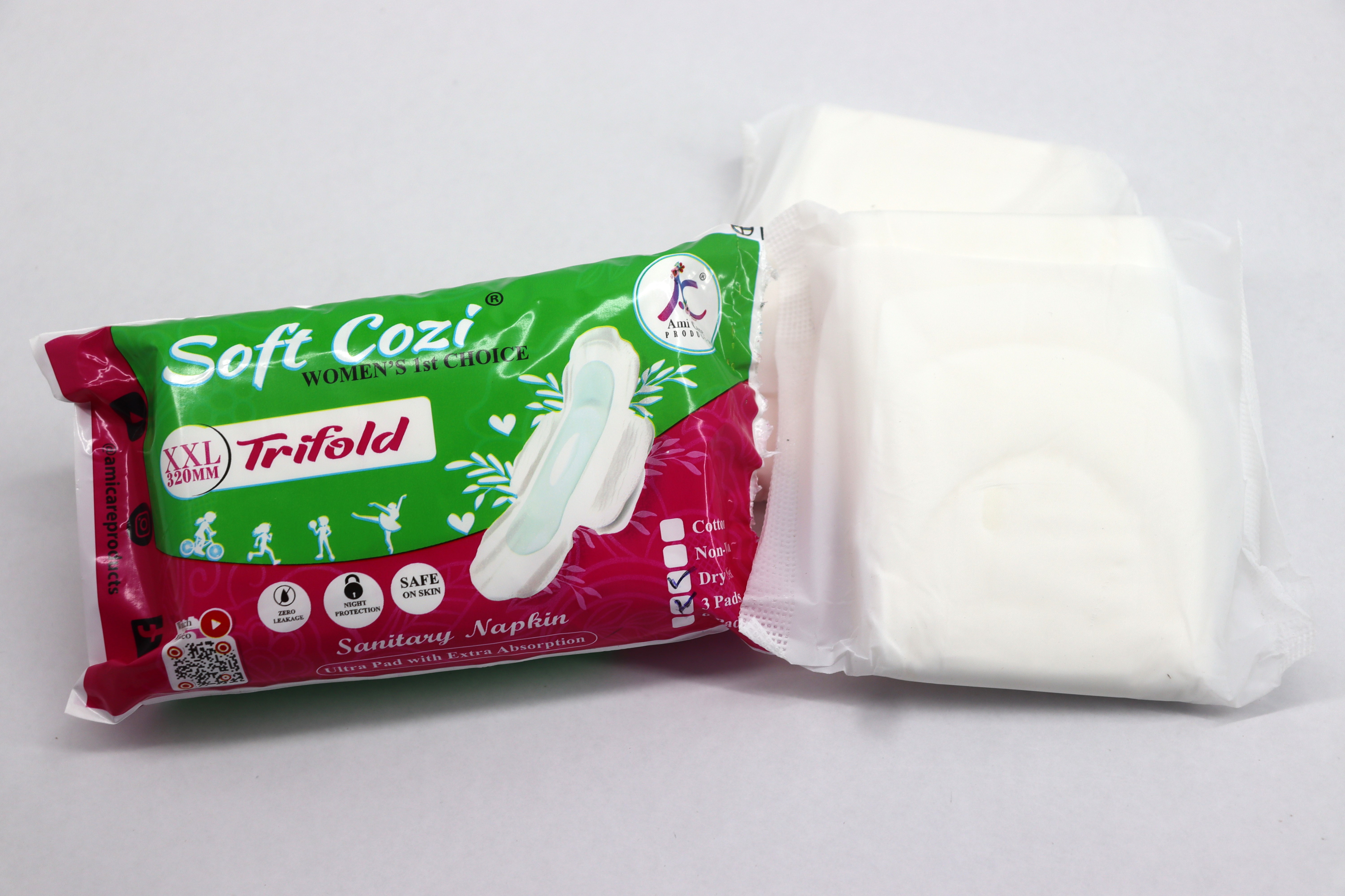 Ultra Thin Sanitary Napkin Trifold 6pcs 320mm - Material: Cotton
