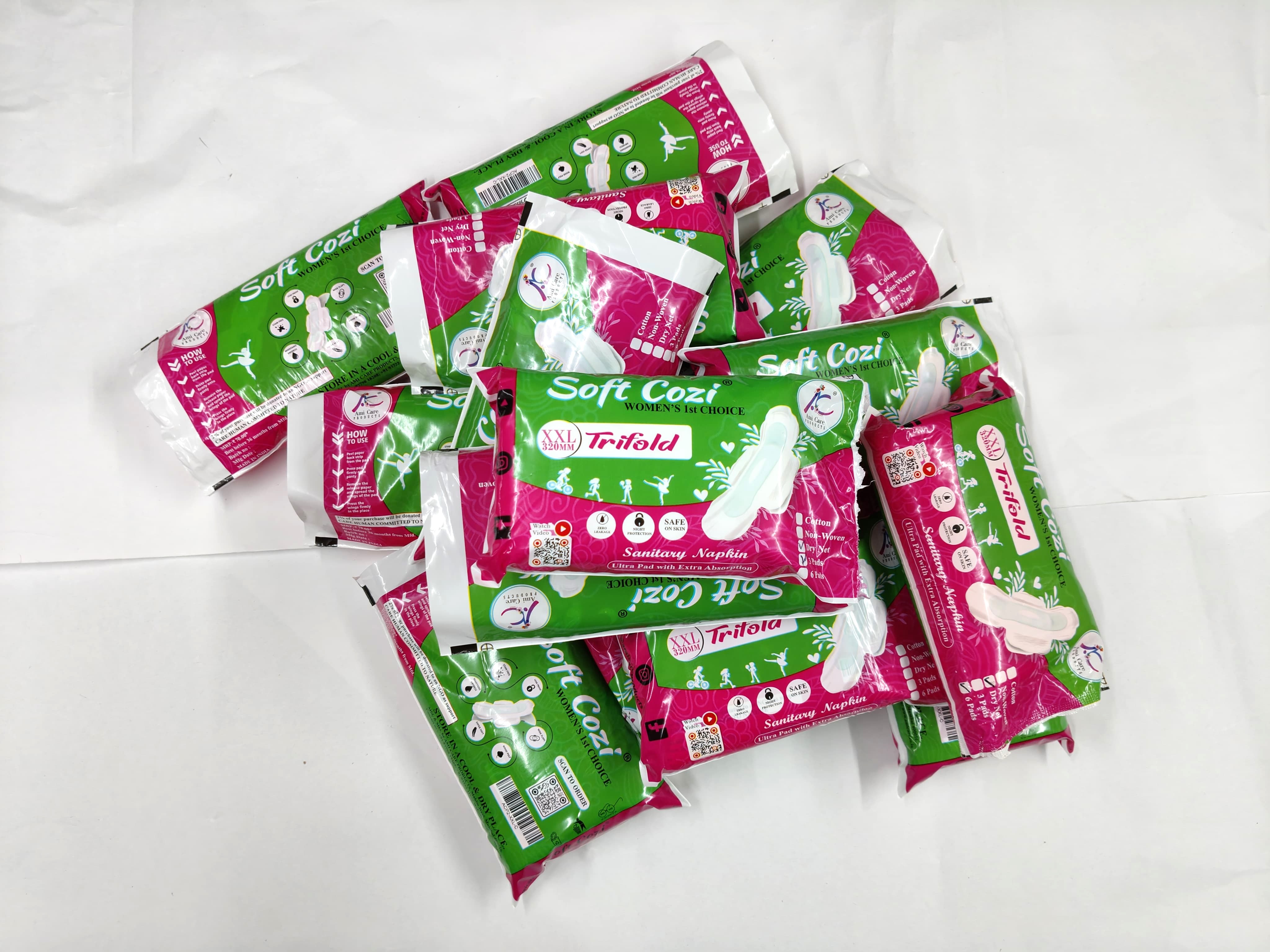 Ultra Thin Sanitary Napkin Trifold 6pcs 320mm - Material: Cotton