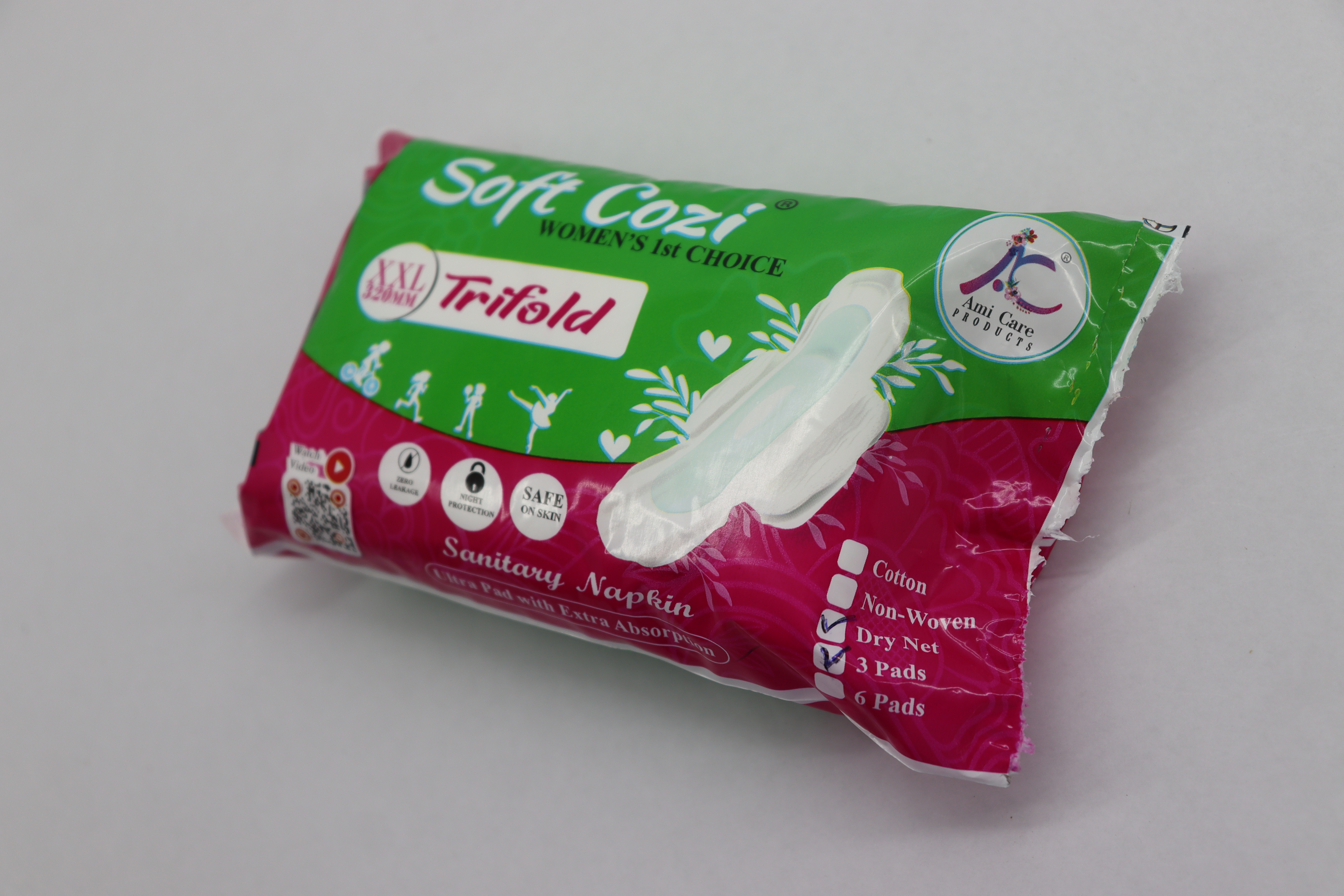 Ultra Thin Sanitary Napkin Trifold 6pcs 320mm - Material: Cotton
