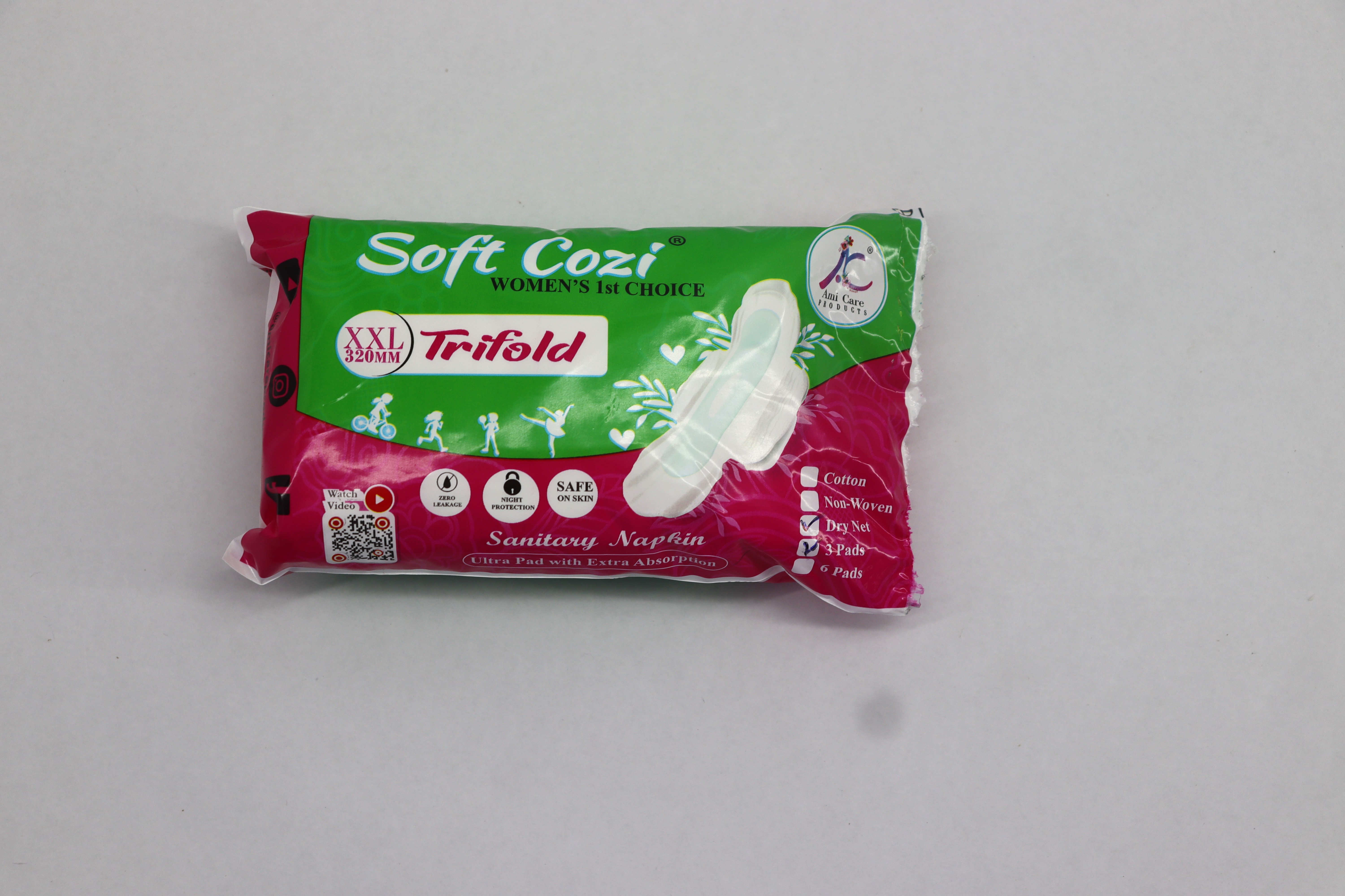 Ultra Thin Sanitary Napkin Trifold 6pcs 320mm - Material: Cotton