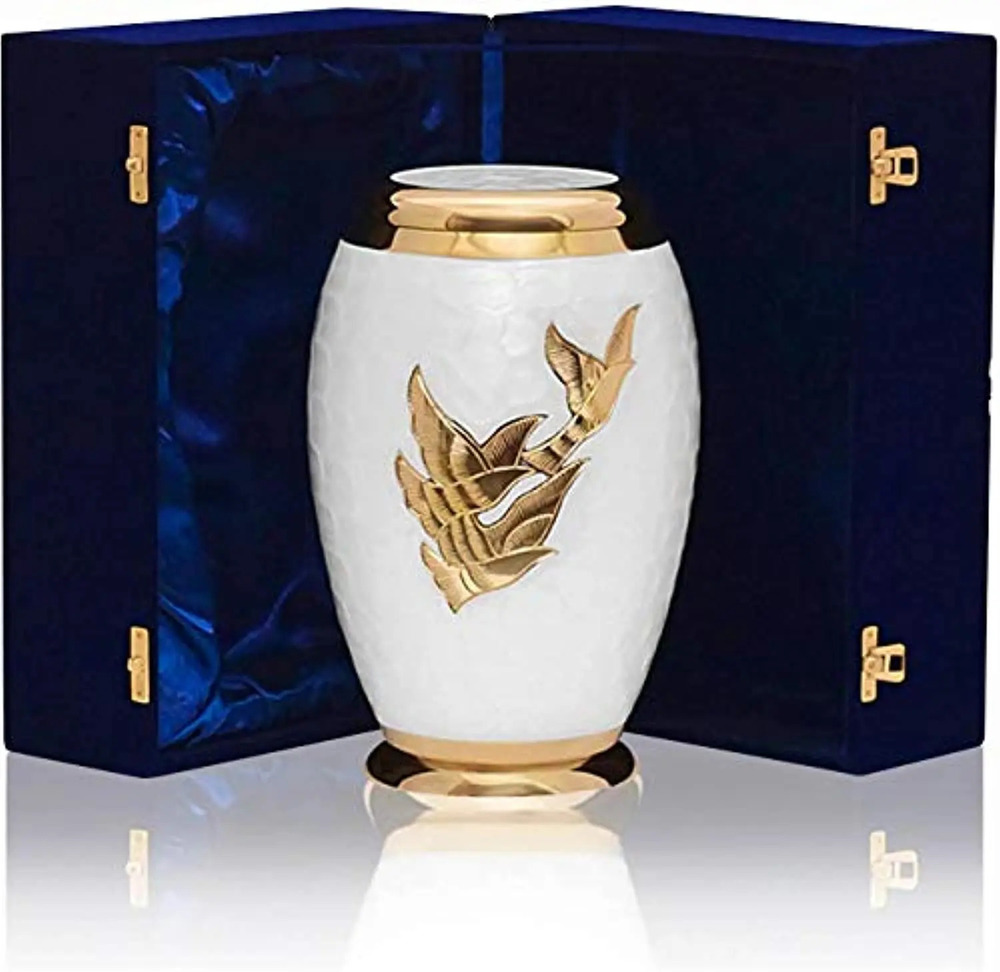 Adult Cremation Urn with Velvet Box  Made by Brass Urn Wholesale Funeral Urns Supplies
