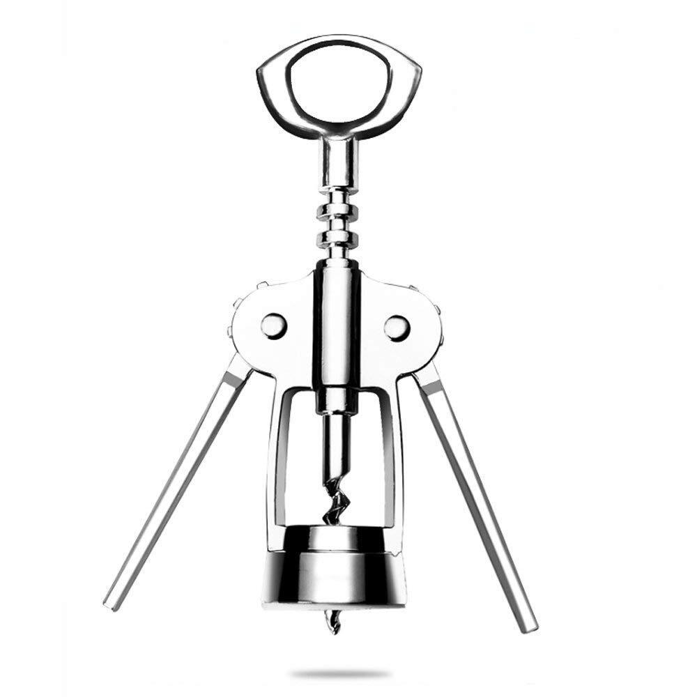 Cherrybox Stylish Straight Wings Bottle - Silver, Manual Corkscrew Opener, Standard Size With 1-year Warranty