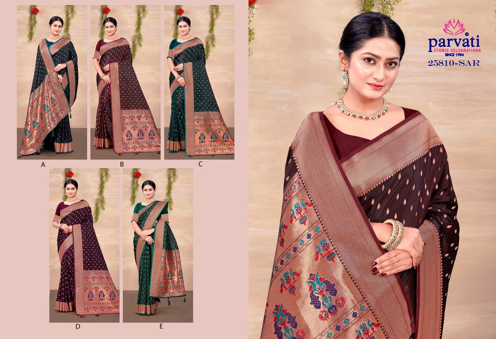 Parvati Multicolor Rapier Silk Saree -25810