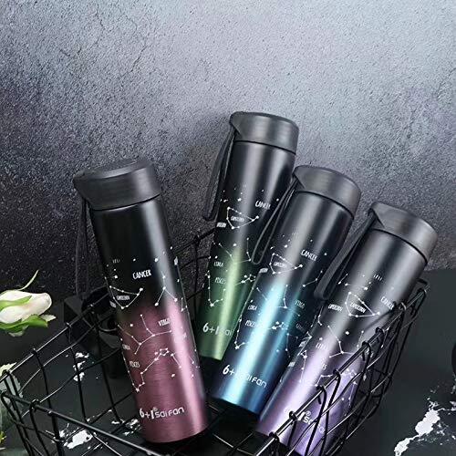 Cherrybox Zodiac Star Signs Constellation Insulated Drink Bottle Thermos Flask - Stainless Steel, 340 Ml , Multicolour Design For Beverages