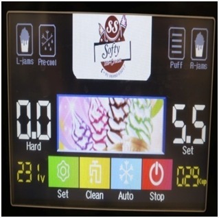 2+1 Ss Model Softy Ice Cream Machine Plc With Topping