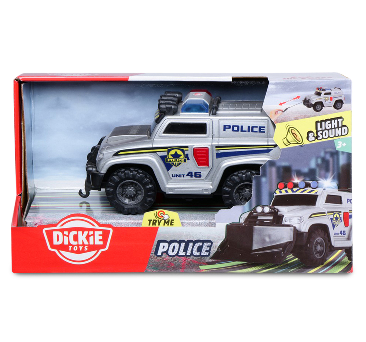 Dickie Light & Sound Vehicle - Police Car - Color: Multicolor