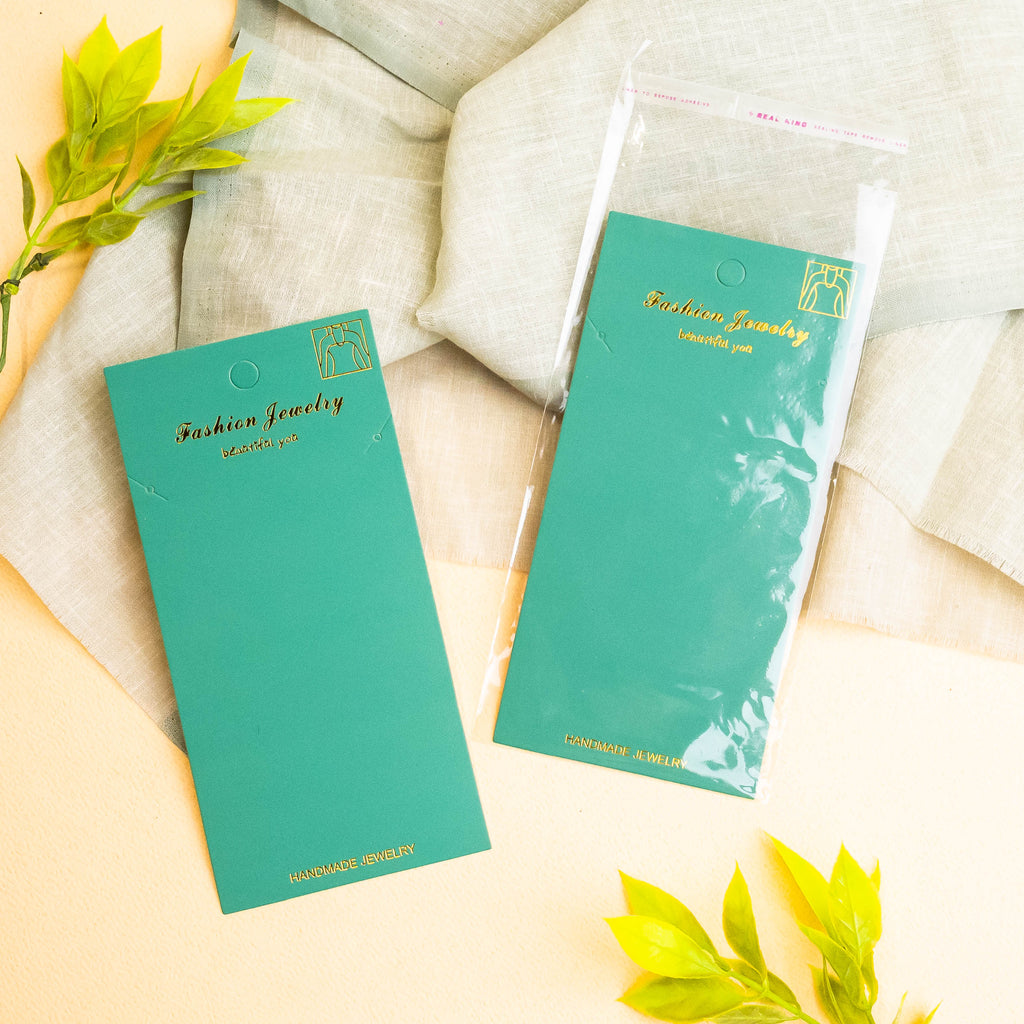 Long Necklace Display Card - 50 Pcs, Durable Material, Includes Protective Plastic Bag 