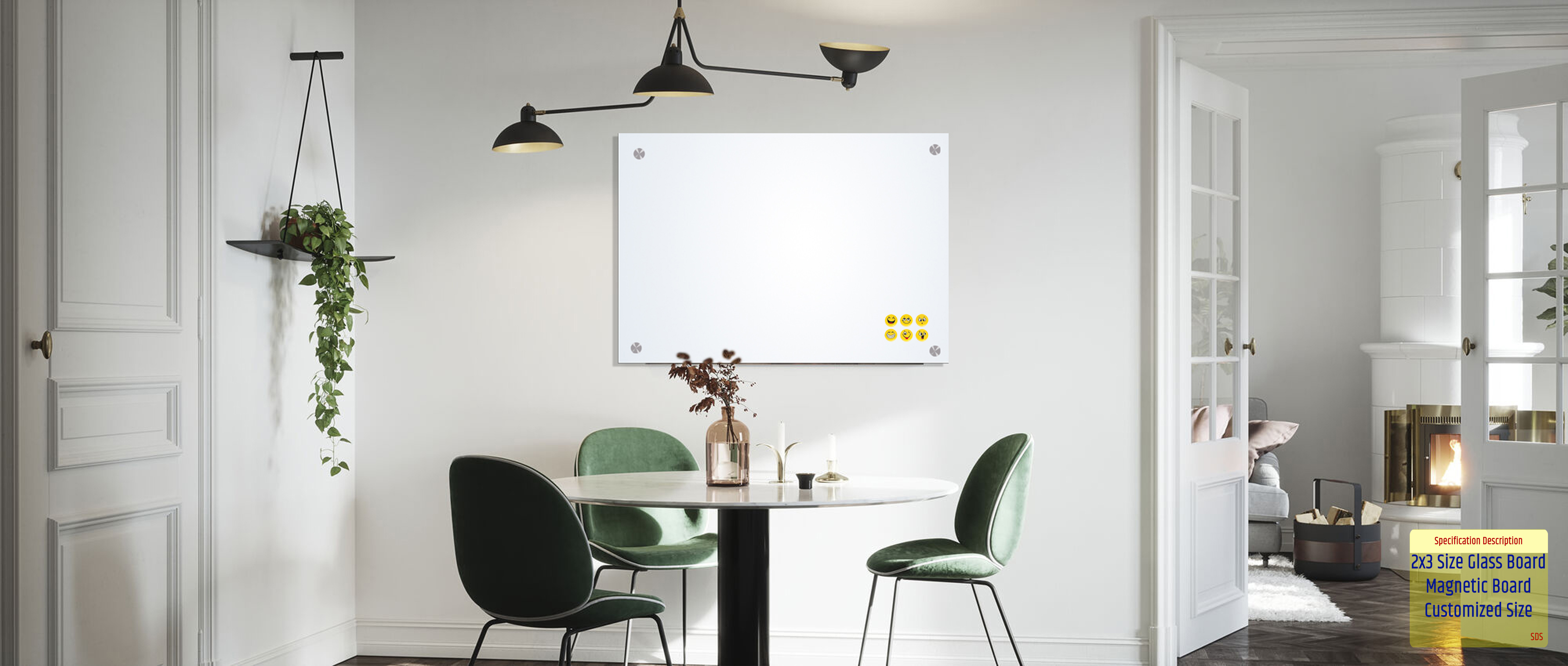White Non Magnetic Glass Writing Board
