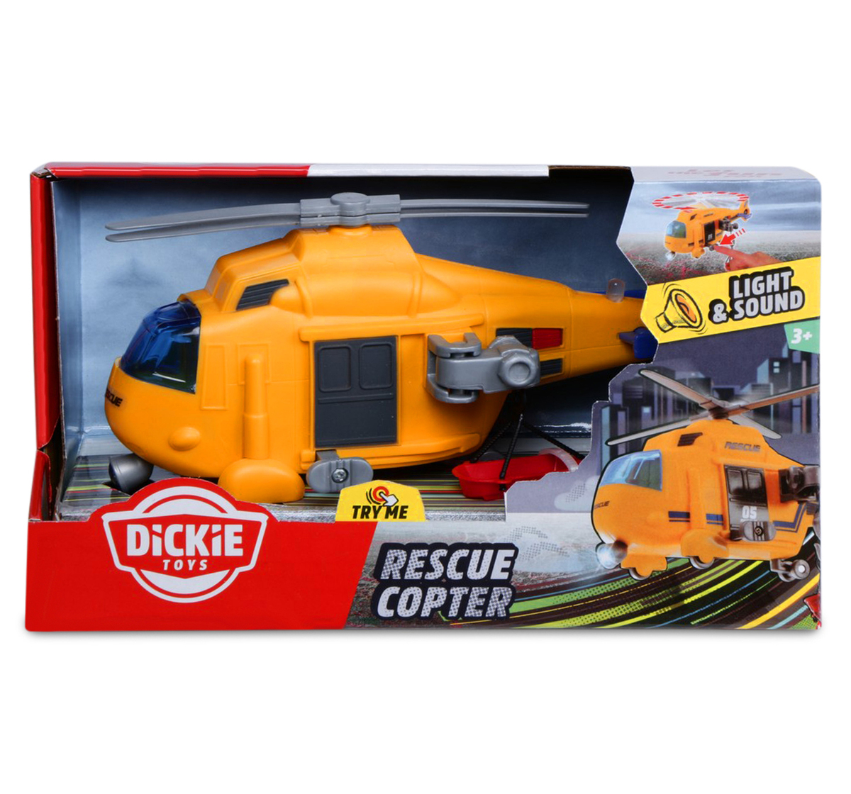Dickie Light & Sound Vehicle - Rescue Copter - Color: Multicolor