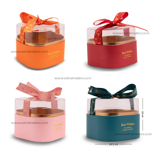 Gift Box | 1pc - Colorful Gift Box Set In Orange, Red, Green, And Pink | Perfect For All Occasions, Stylish Presentation, Ideal For Gifting